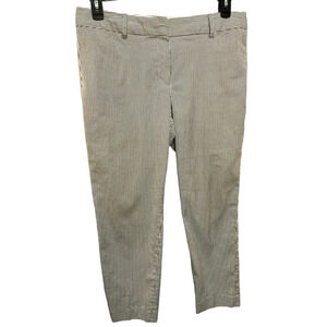 Talbots Petite Size 12P Grey White Striped Hampshire Ankle Pants Trousers Pocket